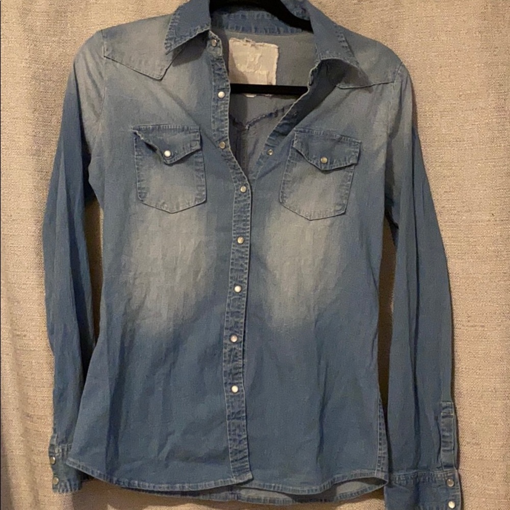 Denim button down